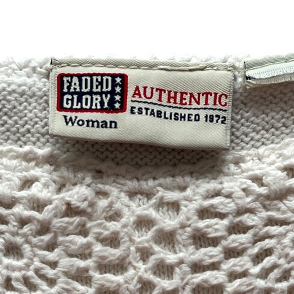 Vintage Faded Glory Crocheted Women’s Cream Tank Top Sweater Size 1X or 2X ? - Picture 6 of 8